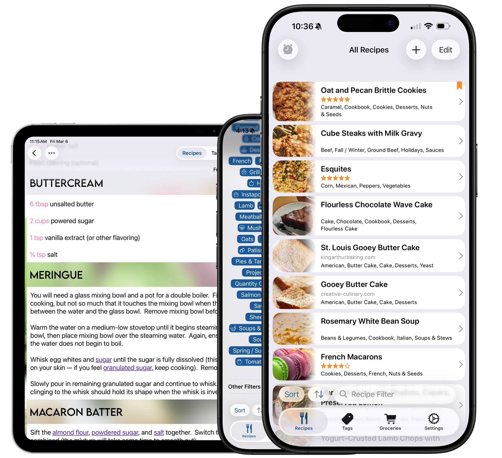 Cookery running on iPhone and iPad